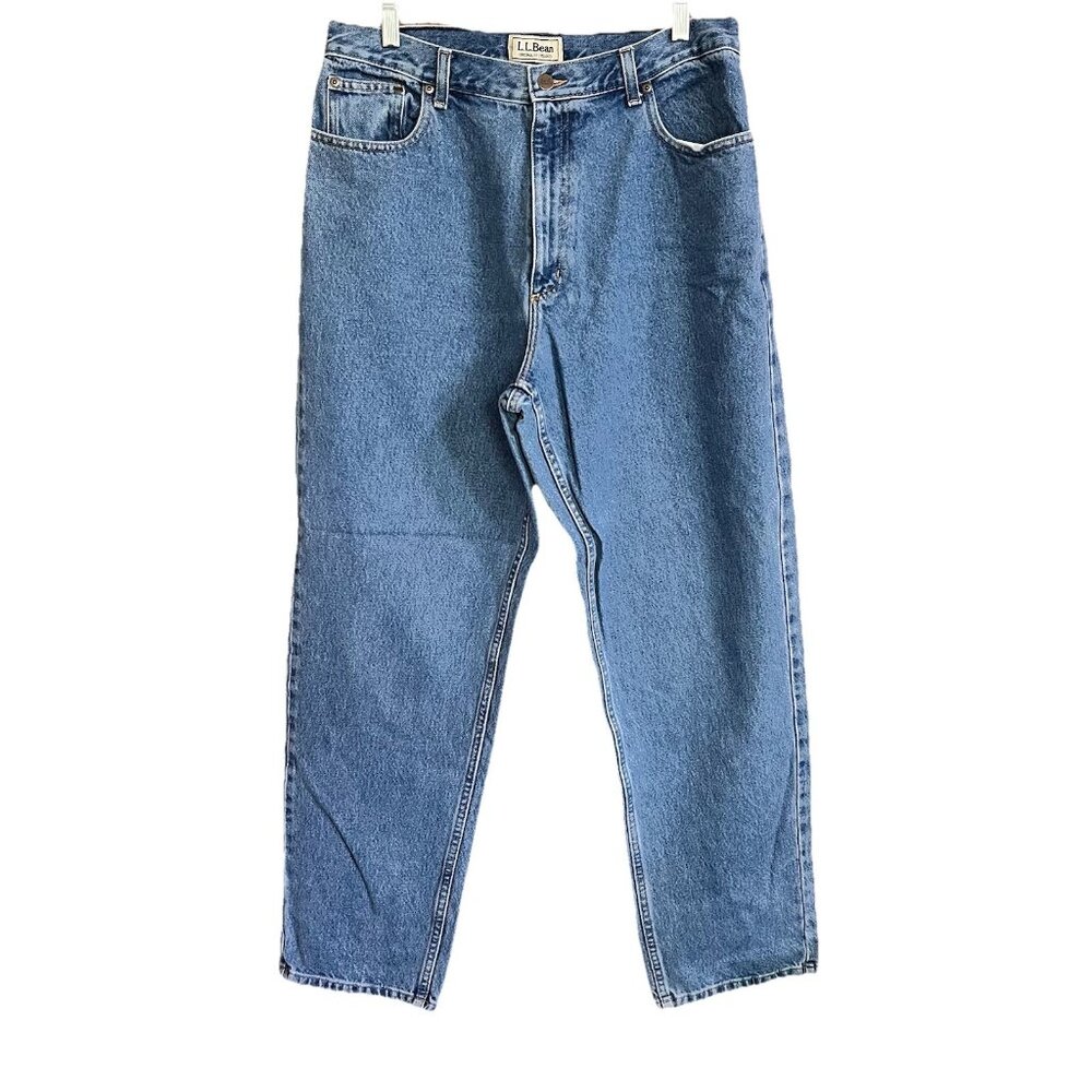 Womens LL Bean Denim Jeans Original Fit Relaxed High Rise Sz 16 M/T Cotton 34x31